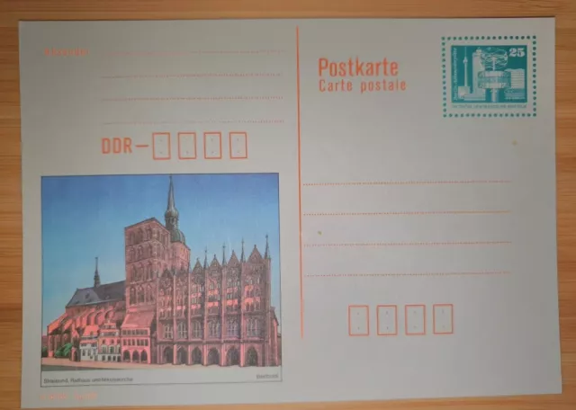 Bildpostkarte Stralsund, Ganzsache, Bauwerke, Mi. Nr. P 92, ungebraucht