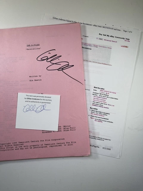 X-Files Gillian Anderson Personal Script Signed 2x Rare Handwritten Notes