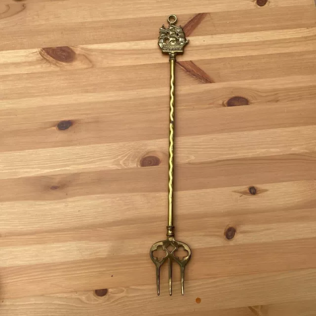 Toasting Fork Ship Boat Handle Solid Brass Marshmallow Toasting Vintage