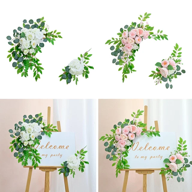 2 Sets Künstliche Blumen Swag Arch Flowers Kit Willkommensschild