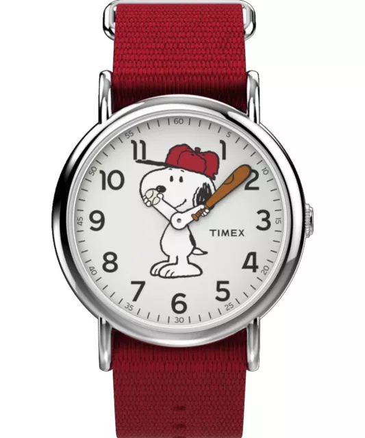 Timex Unisex TW2R41400 Weekender 38mm Peanuts Snoopy Nylon Slip-Thru Strap Watch