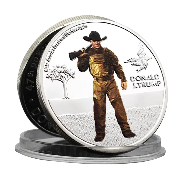 2024 Moneta d'argento Donald Trump 47a moneta presidente degli Stati Uniti Western Cowboy Challenge