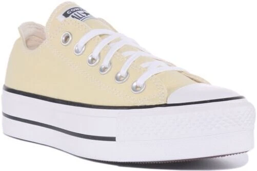 CONVERSE A00560C Citron Goutte Bas Haut Baskets Jaune Femmes Taille 3 - 8