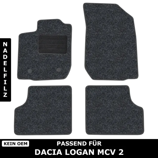 Für Dacia Logan MCV 2 ab 2013 - Fußmatten Nadelfilz 4tlg Anthrazit Teppiche