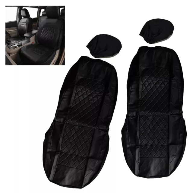 Car Front Seat Covers Full Set Interior Cushion Protector PU Leather