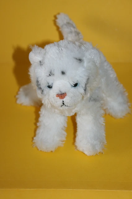 Creations Dani Doudou Peluche Chat Tigre Blanc Gris Yeux Durs Etat Neuf 2