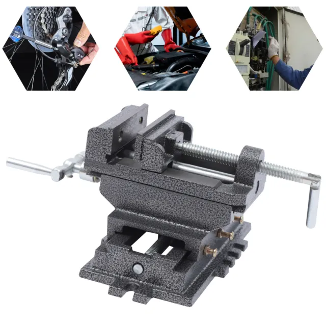4" Cross Slide Drill Press Vise 2 Way X-Y Compound Vise Metal Milling Clamping