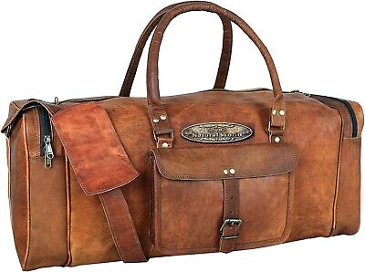 Bag Leather Unisex Big Travel Men Gym Luggage Duffel Overnight Duffle S Vintage