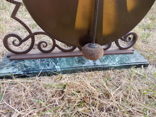 A Large Art Deco Gong On Green Marble Base (Intact ) Generally Vgc 2