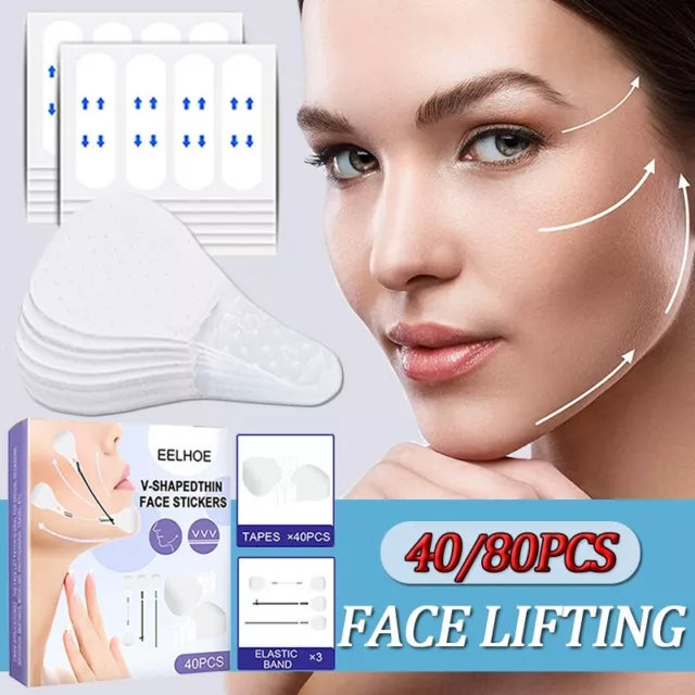 EELHOE EELHOE 40PCS V Face Invisible Tape Face Lifting Firming