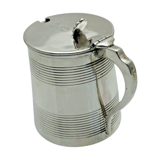 Georgian 1810 Antique Solid Silver Large Tankard Mustard Jam Pot (1793/9/VNN
