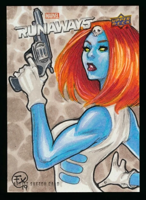 2020 Upper Deck Marvel Runaways Sketch Auto 1/1 Mystique Raven by Effix