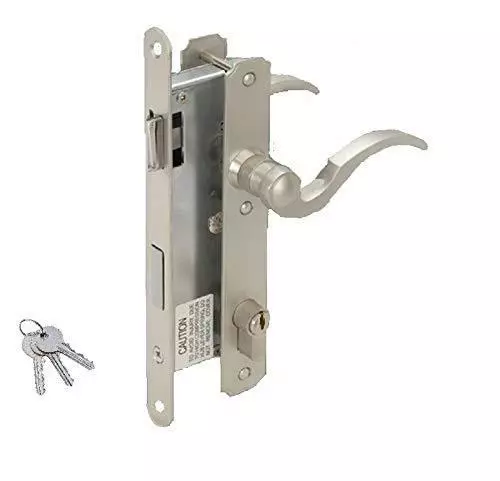 New Atrium Door Mortise Lock New In Box Chrome Or Brass with 3 keys 2