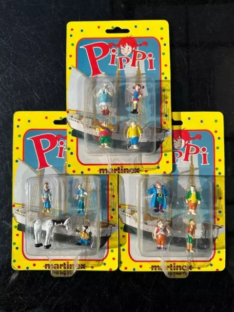 Martinex Pippi Langstrumpf 3 x 4 er Set Figuren Neu /  OVP