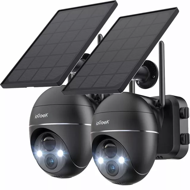 ieGeek 2K Home Security Camera Wireless Solar Battery Outdoor CCTV Wifi 360° PTZ