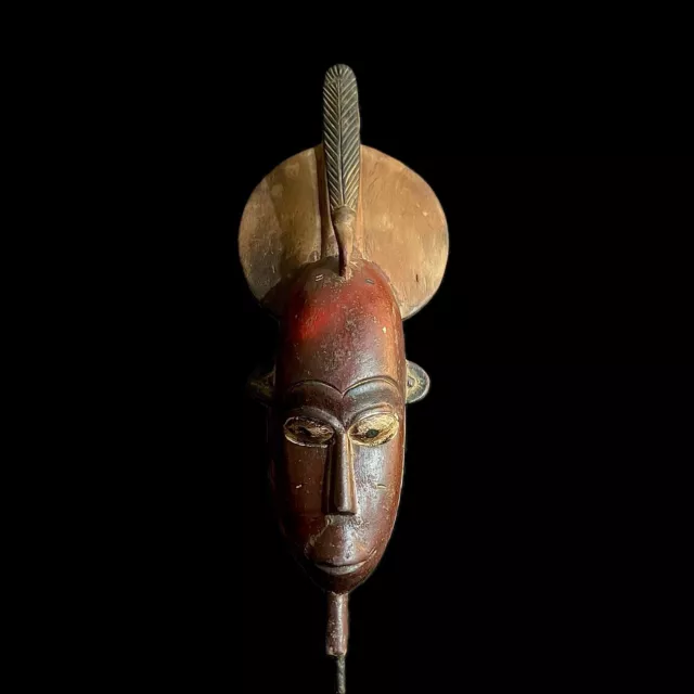 Vintage Hand Carved Wooden Tribal African Art Face Mask African Guro Baule-9966