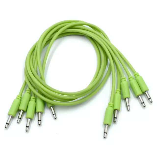 Eurorack Patch Cables, Modular Synth Lab, 5-Pack, 9-150cm, GLOW IN THE DARK