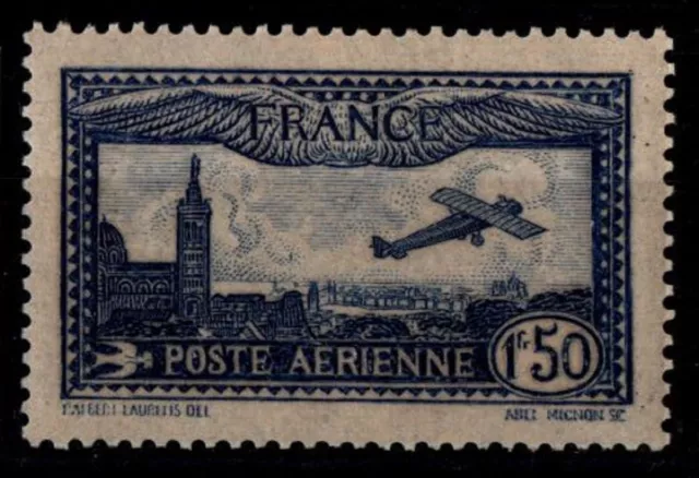 P.  Aérienne 6 : AVION bleu sur Marseille, Neuf * = Cote 26 € / Timbre France