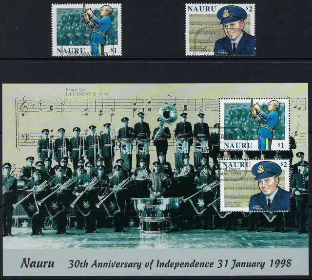 NAURU: 1998 30th Anniversary of Independence set+Min Sheet SG488-9+MS490 used