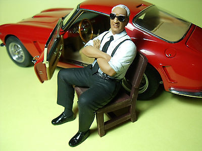 FIGURINE 1/18  ENZO FERRARI  COMMENDATORE  VROOM  PEINT  FOR  CMC  MATTEL  CMR 