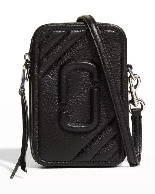 MARC JACOBS Logo Quilted Phone Crossbody Bag Black