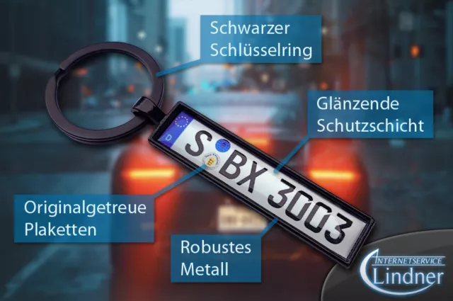 Schlüsselanhänger Kennzeichen Nummernschild Auto Geschenk Autokennzeichen PKW 2