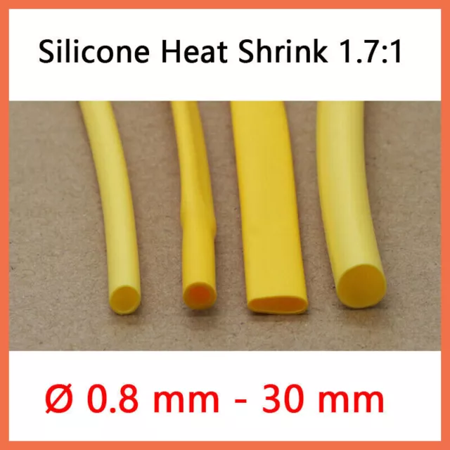 Yellow Heat Shrink Tube Sleeve 1.7:1 Heatshrink Tubes Sleeving Wiring Ø0.8-Ø80mm