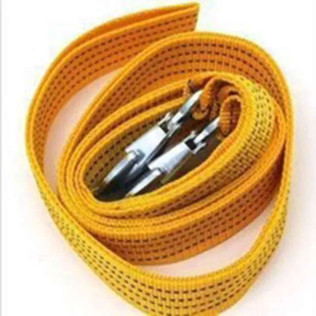 10 FEET 3 Ton Car Tow Cable Heavy Duty Towing Pull Strap Rope Hooks Nylon Iron