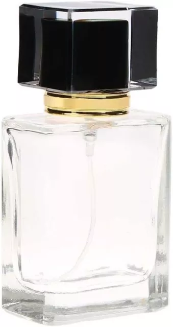 2 Glass Perfume Bottles, 50ml Empty Refillable Perfume Atomiser Transparent