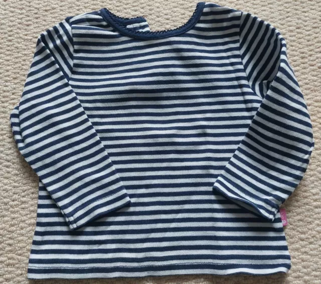 JoJo Maman Bebe Breton Stripe Long Sleeve Top 12-18 months Baby Toddler Top