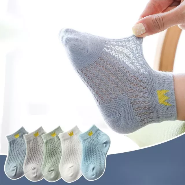 5X Toddler Baby Boy Girl Kids Sports Trainer Gym Ankle Socks Summer Cotton Rich