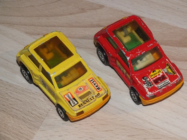 RARE ! MAJORETTE Motor Renault 5 Turbo 1:60 US X2 Jaune et Rouge ! EUR