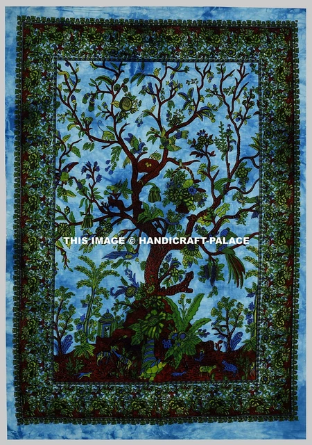 Albero Della Vita Grande Indiano Cravatta Tintura da Parete Hippie Mandala Yoga