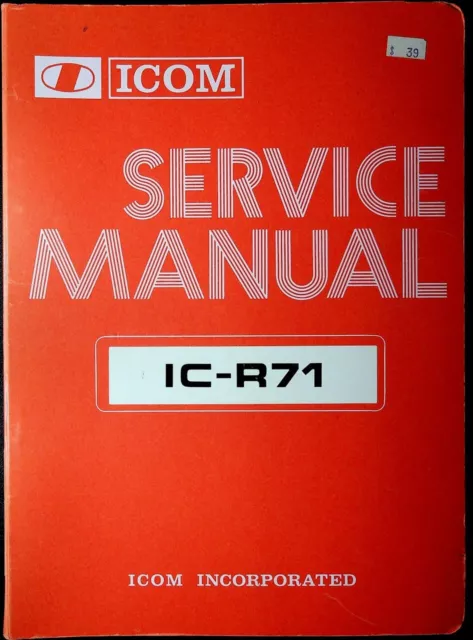 ICOM IC-R71 RECEIVER ORIGINAL INSTRUCTION MANUAL + 11x34" DUAL SIDED  SCHEMATIC