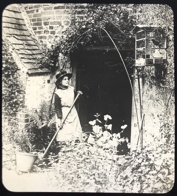 Magic Lantern Slide. Edwardian Country genre. A Cottage Scene.