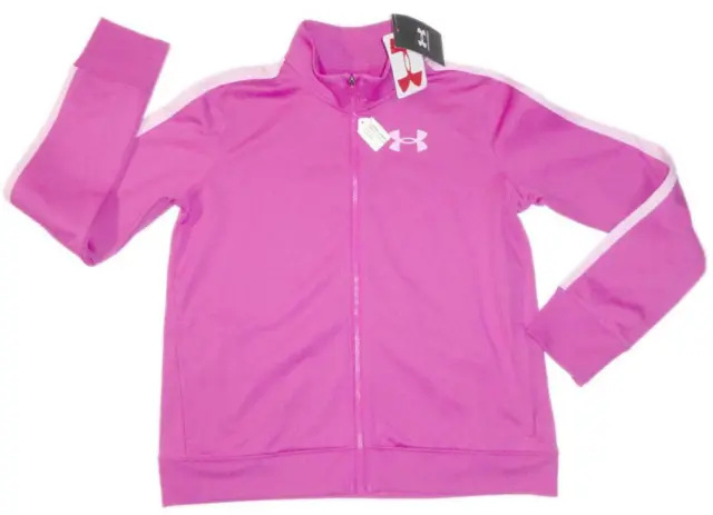 UNDER ARMOUR Girl's  ZIP UP TRACK JACKET in Orchid   NWT  Youth Large