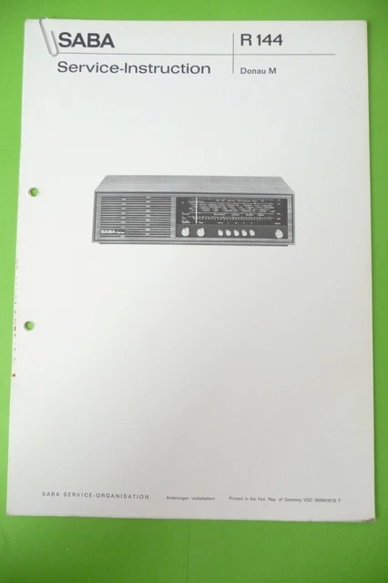 SERVICE MANUEL D'INSTRUCTIONS pour Saba Danube M, Original EUR 15,31 ...