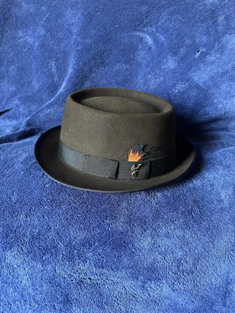 VINTAGE DUNLAP NEW York Kasmir Black Fedora Hat Size 7 $9.99 - PicClick