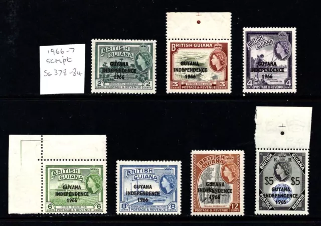 Br Guiana The 5 INDEPENDENCE O/P SETS COMPLETE MNH SG 378-407b, 420-40 (5 scans)