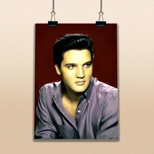 Elvis Presley Portrait Painting Reproduction Rock & Roll Star Music King Poster