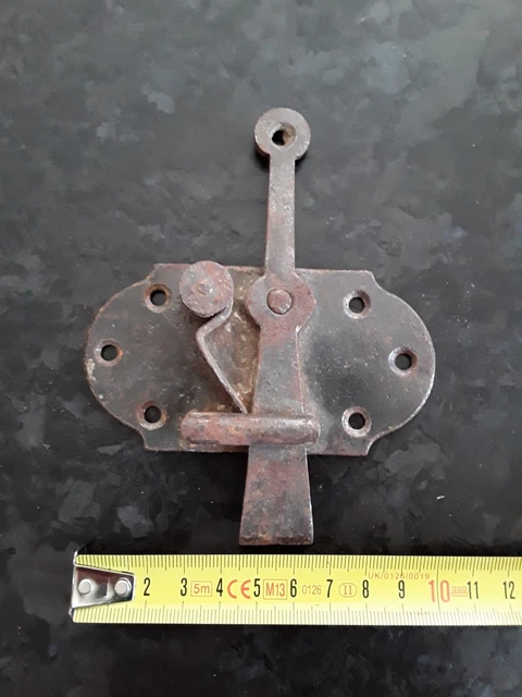 Ancien verrou fer forgé ,ferrure serrure porte verrou loquet heurtoir