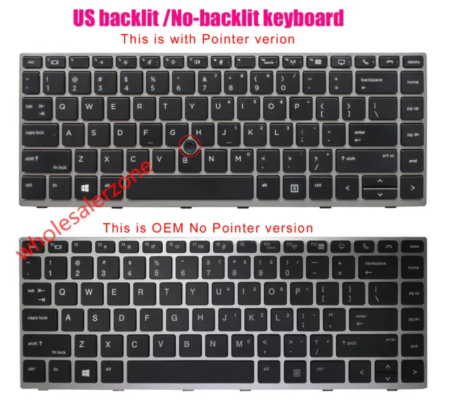 New US Keyboard For HP 745 G5 G6,840 G5 G6,846 G5 G6,ZBook 14u G5 G6 Backlit