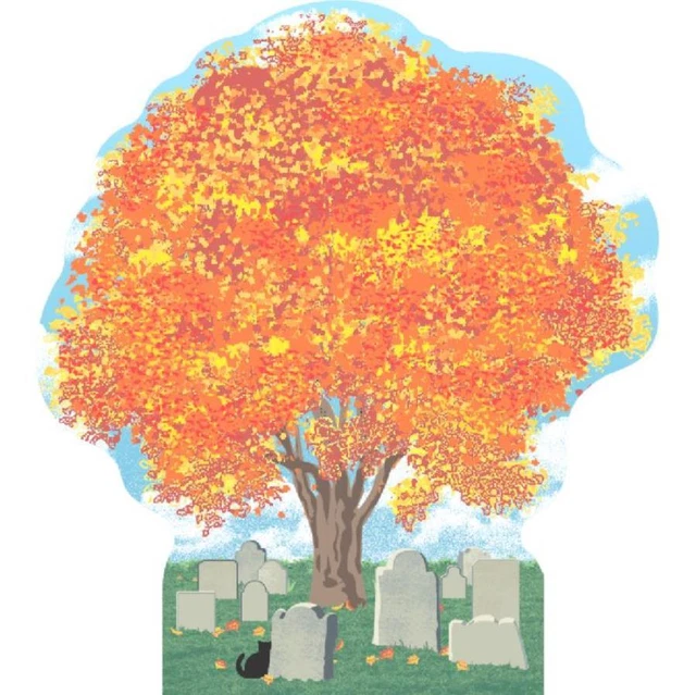Cat's Meow Village Autumn Halloween Salem MASS Cemetery #20-554 NEW Ship Disc