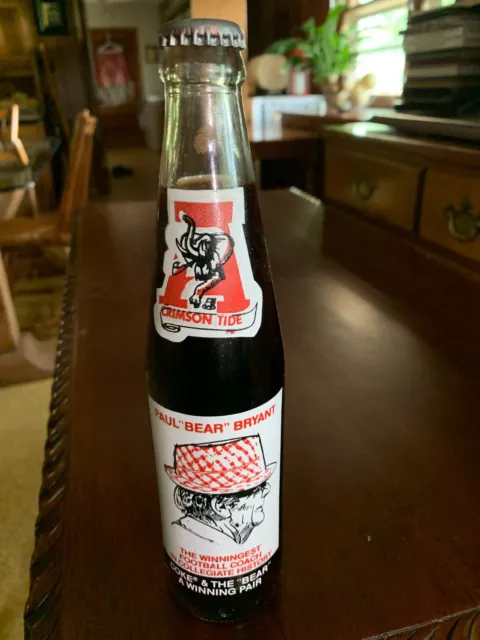 Coca Cola 1979 Paul Bear Bryant Crimson Tide Commemorative Bottle 10 Oz Unopened