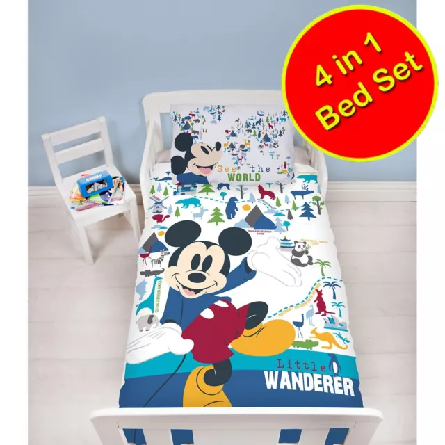 Mickey Mouse Wanderer Junior Toddler Duvet Cover Set + Quilt + Pillow