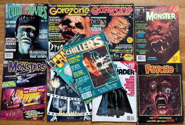 11X Horror Monsters Gorezone Frankenstein Psycho Cult Movies Magazine Lot 11X Horror Monsters Gorezone Frankenstein Psycho Cult Movies Magazine Lot