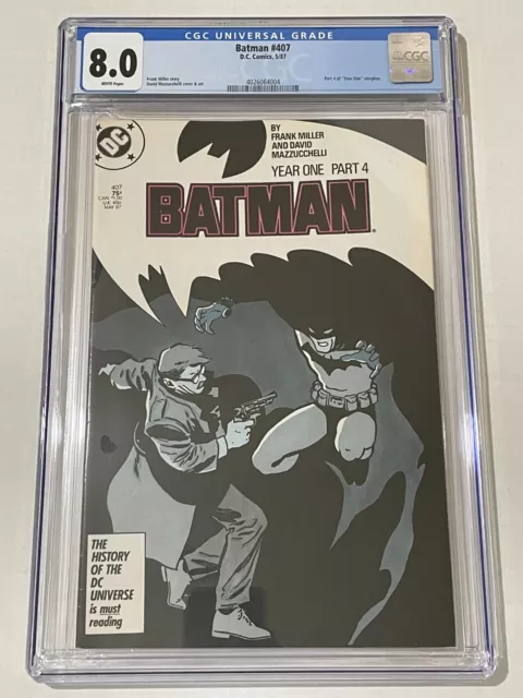 Batman # 407 (5/87) CGC Graded Copper Age Comic Book 8.0 VF WP Frank Miller