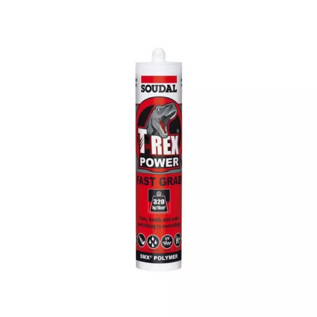 TRANSLUCENT / CLEAR SOUDAL T-REX Power Fast Grab SMX Polymer Sealant Trex 290ml