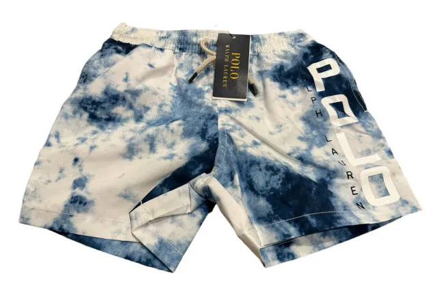 NEW Polo Ralph Lauren Boys Tie Dye Swim Shorts Trunks Blue Size 6 NWT FREE Ship