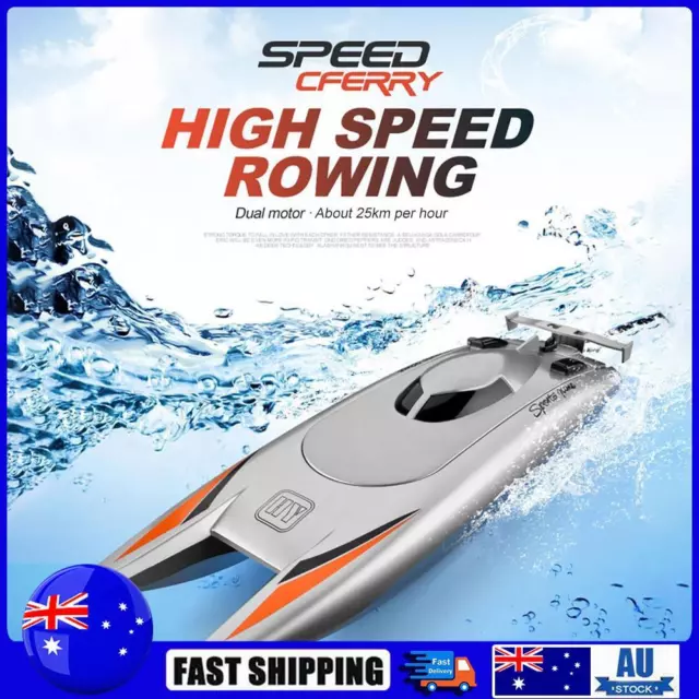 25km/h RC Boat 2.4GHz High Speed 4CH Remote Control Racing Ship (Silver D)